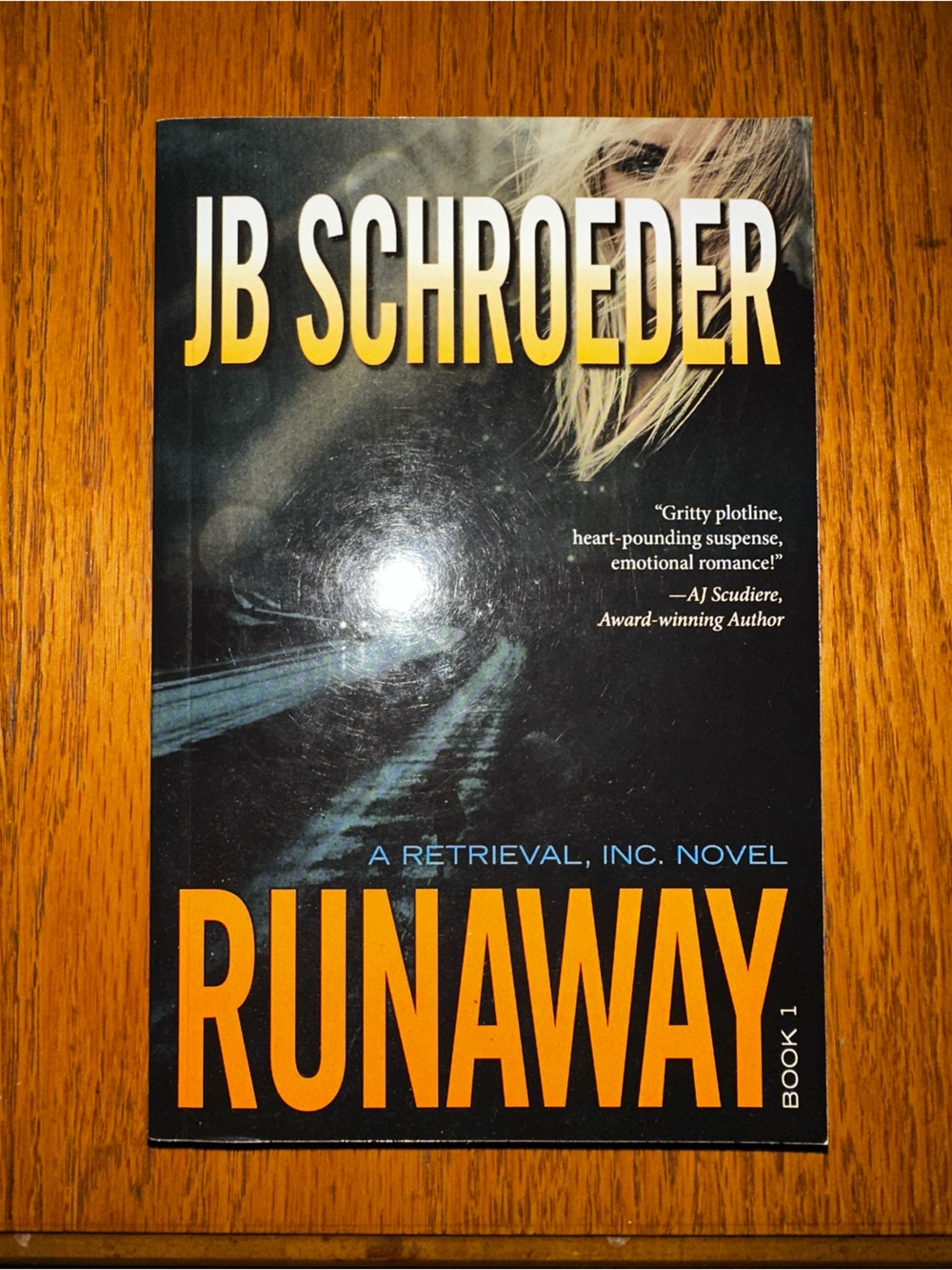 Runaway by JB Schroeder - Black & Orange Paperback Novel